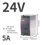 power supply DIN ใส่รางได้  24V 5A  DR-120-24